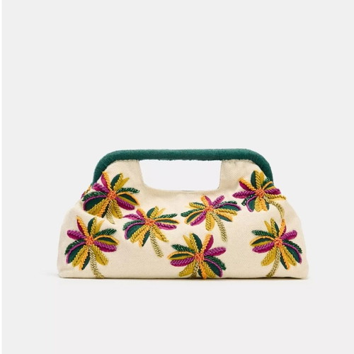 Zara printed pouch new with studs and appliqué designs