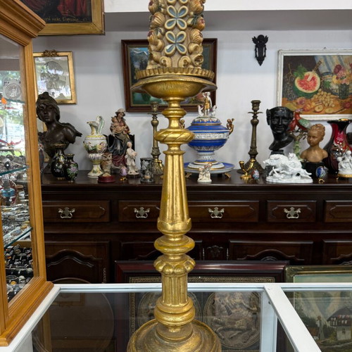 Wooden Candlestick 8195 like new with gilding, 50cm
