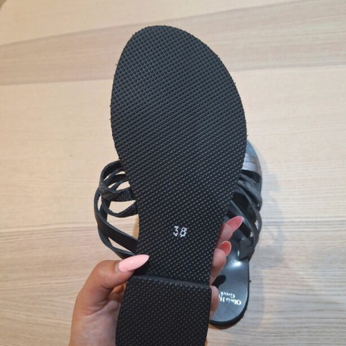 Women's sandals with straps, size 38, black