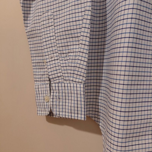 Ralph Lauren boys' checked shirt like new, size 16, white and blue