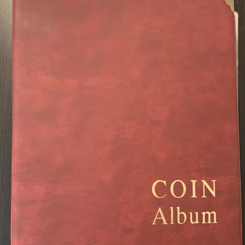 Coin album used, 6 leaves, expandable, 27x32 cm