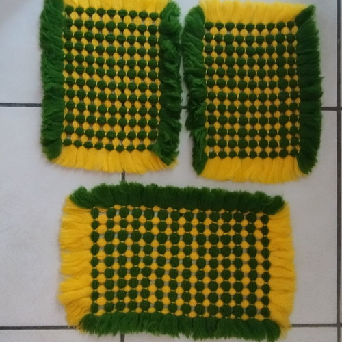 Handmade wool decorative napkins pack of 3