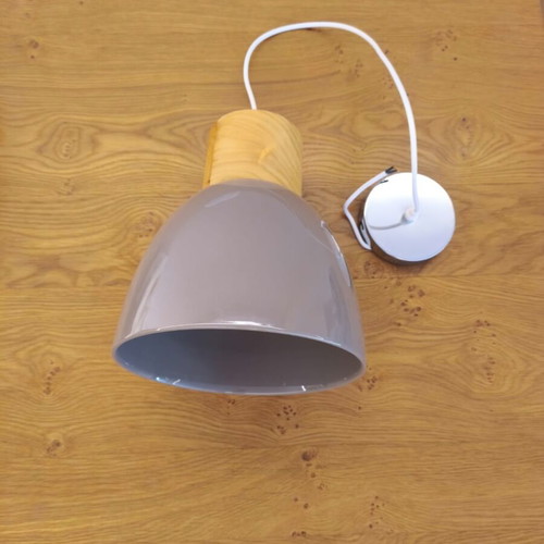 Pendant kitchen light, grey and wood