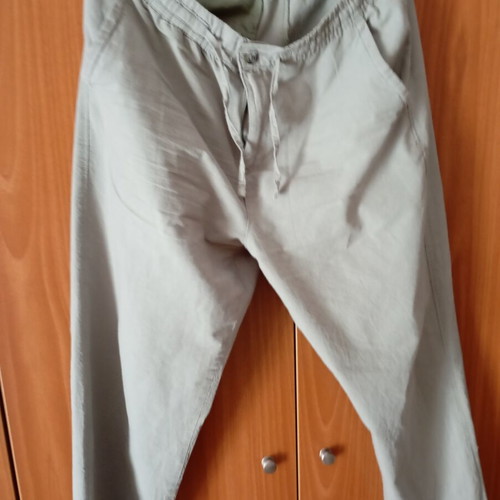 Linen pants khaki, new, size XL