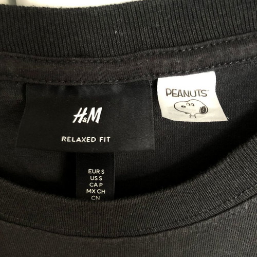 Peanuts x H&M T-shirt μεταχειρισμένο, μέγεθος S, μαύρο, σε άριστη κατάσταση