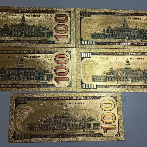 Marvel Super Heroes commemorative banknotes new, pack of 10 gold-colored