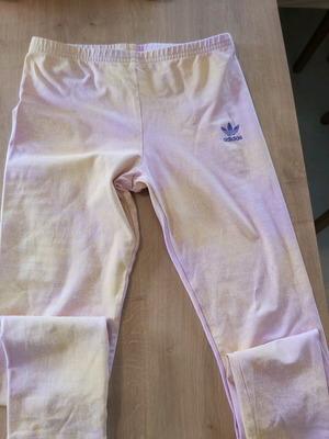 Adidas kids leggings pink yellow like new 12-13/158
