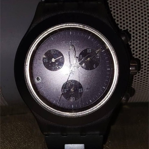 Swatch Irony diaphane gray used, steel bracelet and dial