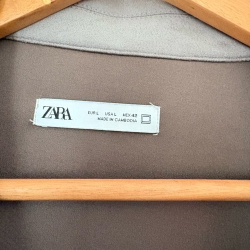 Zara suede gray jacket large like new