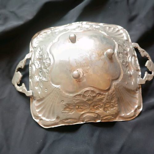 Silver-plated handmade vintage vessel like new with hallmark