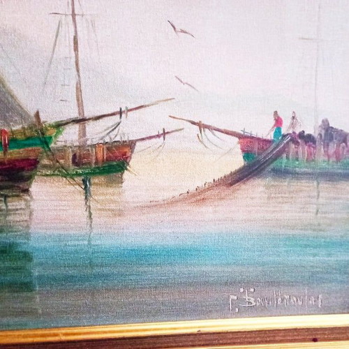 Oil painting on canvas by G. Vasilopoulos 73x93 with frame