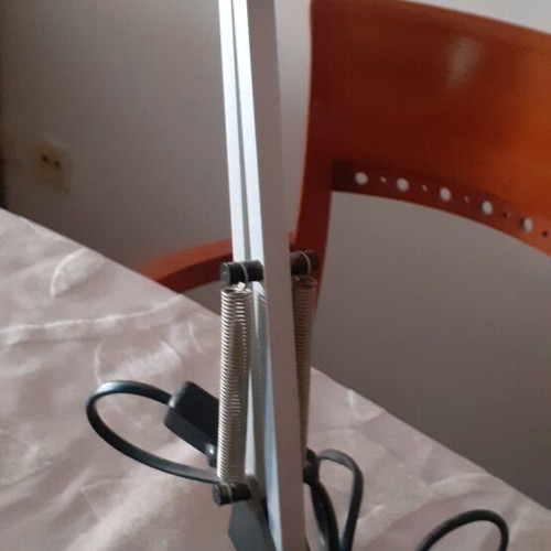 Inox desk lamp like new with adjustable arm and metal base