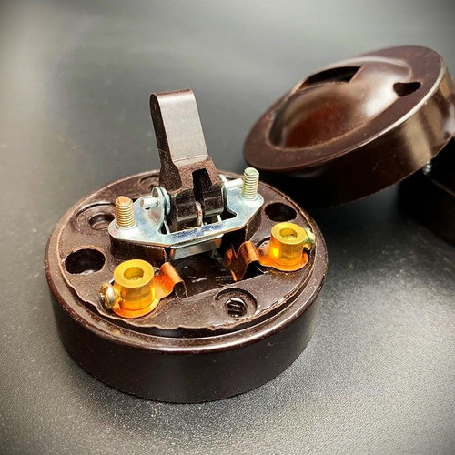 Antique retro bakelite wall power switch new 6A 220V brown