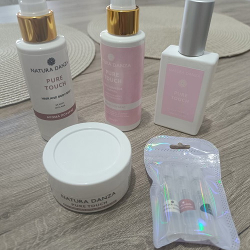 Care set new with hair and body mist, body oil, cream scrub, perfumes