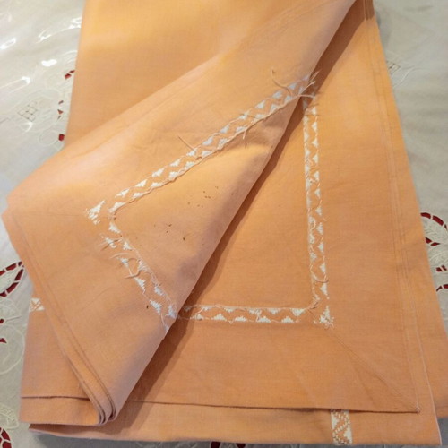 Set of 2 orange tablecloths like new, large size 215x187 cm