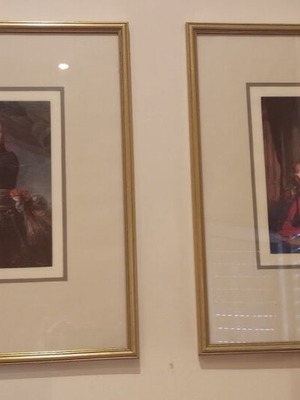 Set of 2 French History Paintings with Bronze and Gold Frames like new