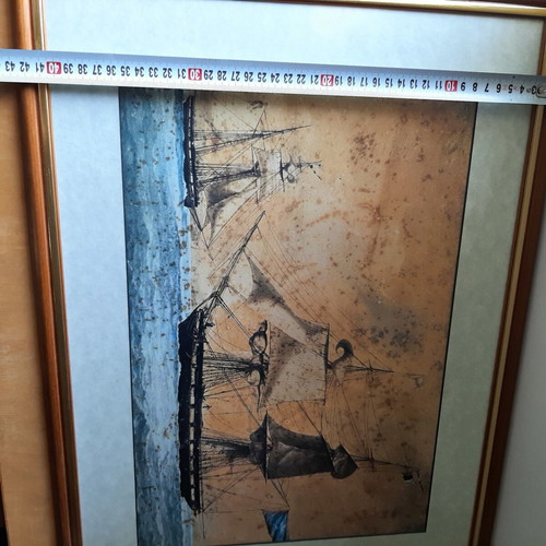Vintage frame with sea theme used