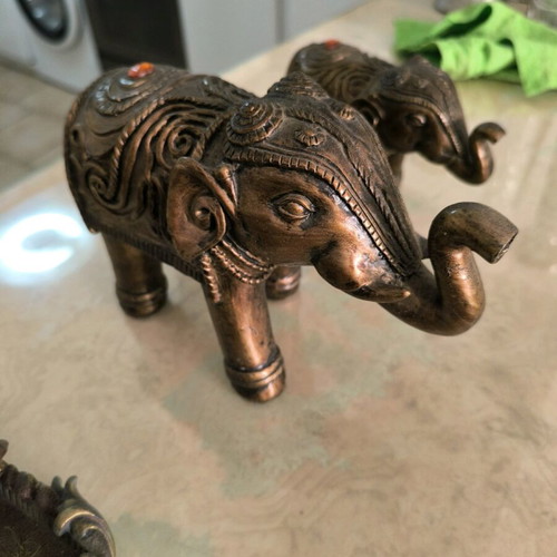 Indian decorative elephant figurines new, set of 3 pieces