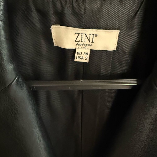 Zini leatherette jacket and pants set like new, black