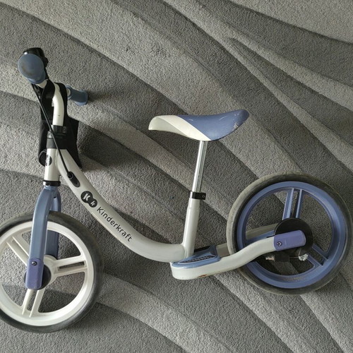 Kinderkraft Space balance bike used, blue with brake and bell