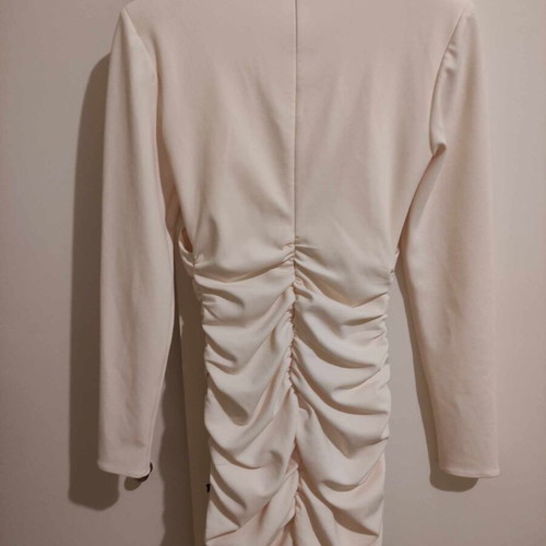 Zara dress ecru like new with gold neckline, size XS
