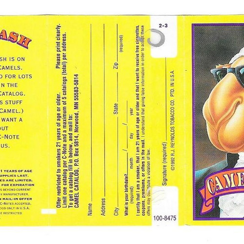 Camel collectible coupon used from 1990