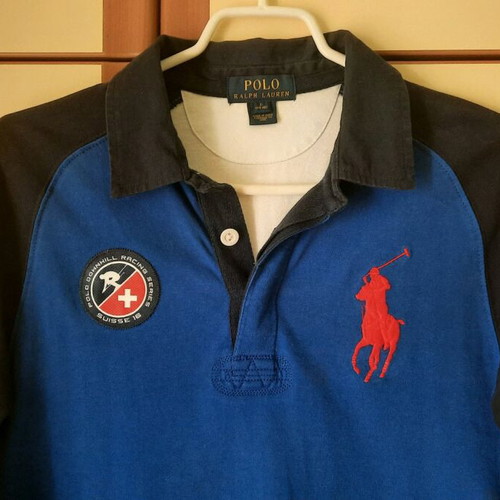 Polo long sleeve Ralph Lauren for boys 14-16 like new, white and blue