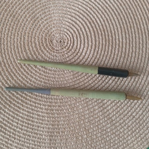Antique wooden dip pen set used, collectible from 1940