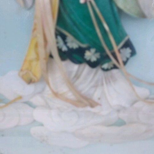 Chinese traditional 3D painting used 90x60 silk with shells