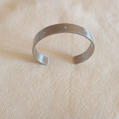 Steel bracelet like new with satin finish and stones