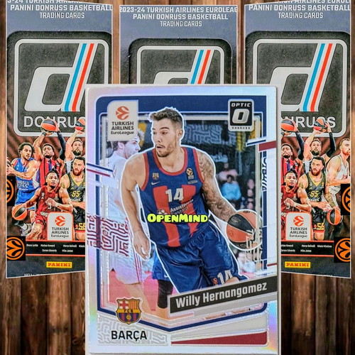 Optic Holo Prizm card Willy Hernangomez Barcelona new, Donruss Euroleague 2023-24
