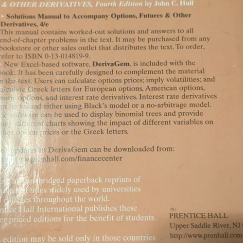 Options, Futures & Other Derivatives by John C. Hull used