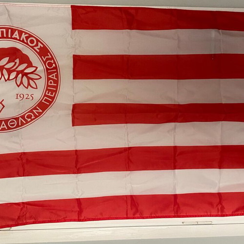 Olympiakos flag new, polyester 150x88 cm