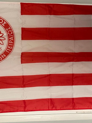 Olympiakos flag new, polyester 150x88 cm
