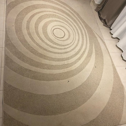 Carpet rug used, beige light and dark 2.90x1.95 m