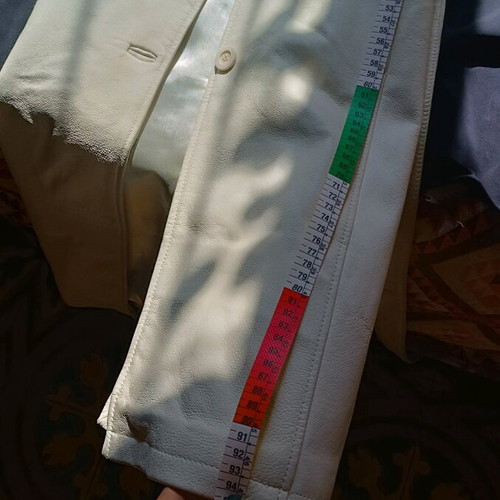 Ecru leather coat like new