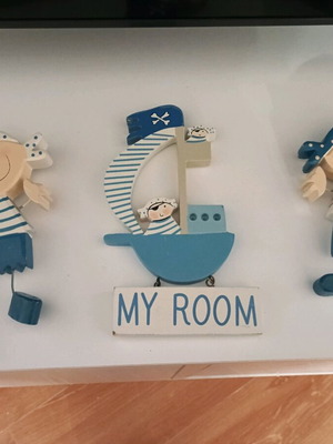 Wooden children's hangers with pirate theme like new