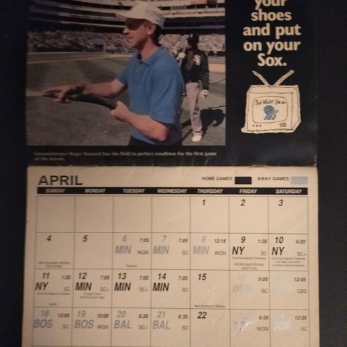 Chicago White Sox 1993 calendar used