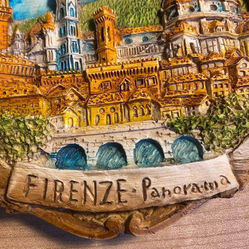 Collectible ceramic plaque from Florence like new, 14.5 cm