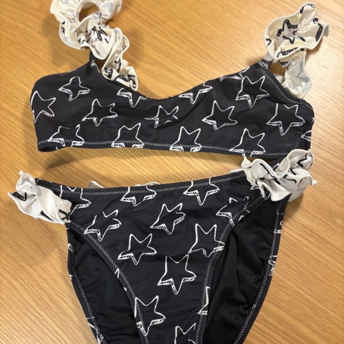 Tortue girls' bikini like new, black with stars