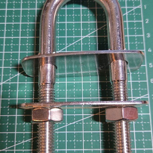 U-Bolt stainless steel support ring 15x5cm with plates and nuts new