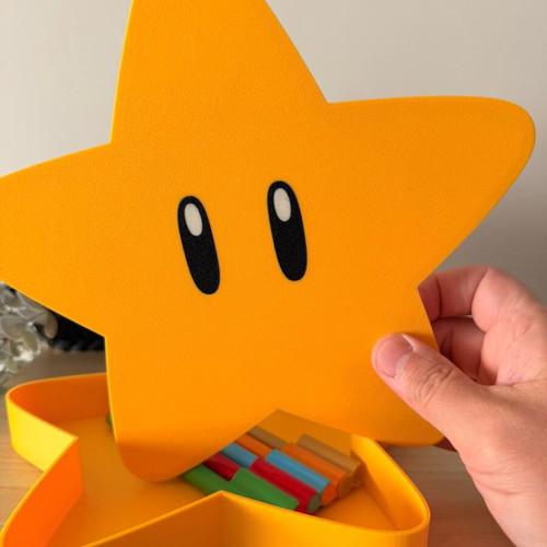 3D Printed Super Mario Star Stand & Storage Box made to order