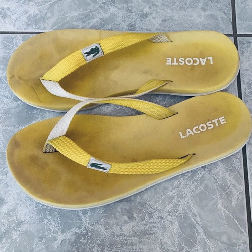 Lacoste flip flops used, yellow, size 37 women