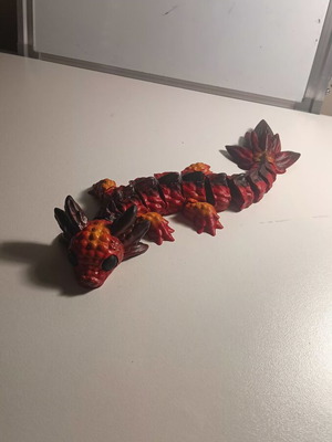 Articulated dragon 3D printed, painted and varnished, new
