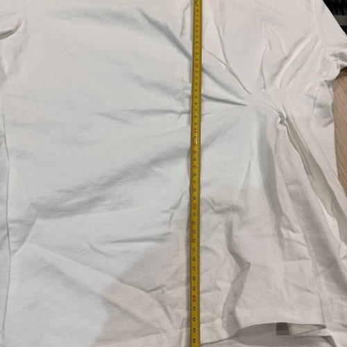 White T-shirt with Side Shirring, Size M, Women's