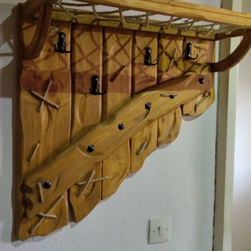 Handmade Room Hanger with Canvas Top for Hats and Bags