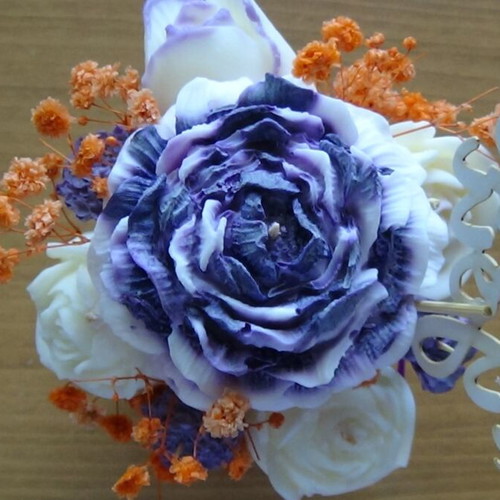 Aromatic Candles Handmade Bouquet Composition in Hat Box