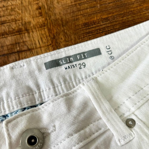 Esprit EDC White Slim Fit Low-Rise Jeans, Waist 29