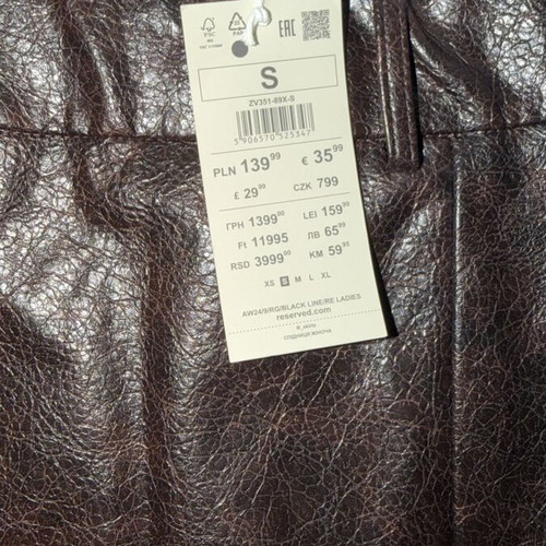 Reserved long skirt with slit, brown, small, new