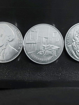 450th Anniversary of the Reformation coins used, lot of 3
